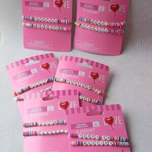 12 New Childrens Beaded Bracelets, NIB, Forever, Besties, Brave, Fearless